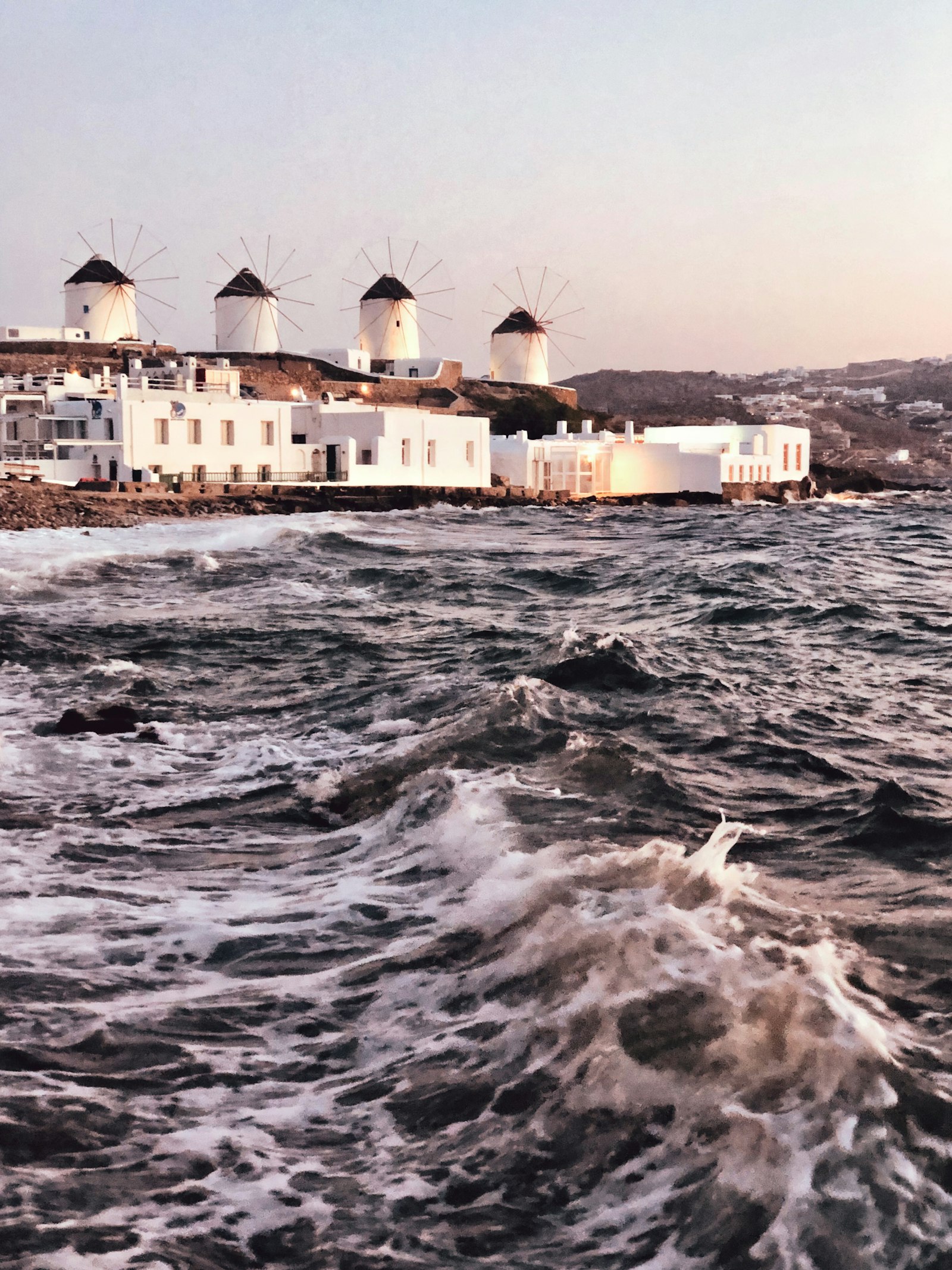 Little Venice, Mykonos, ao entardecer