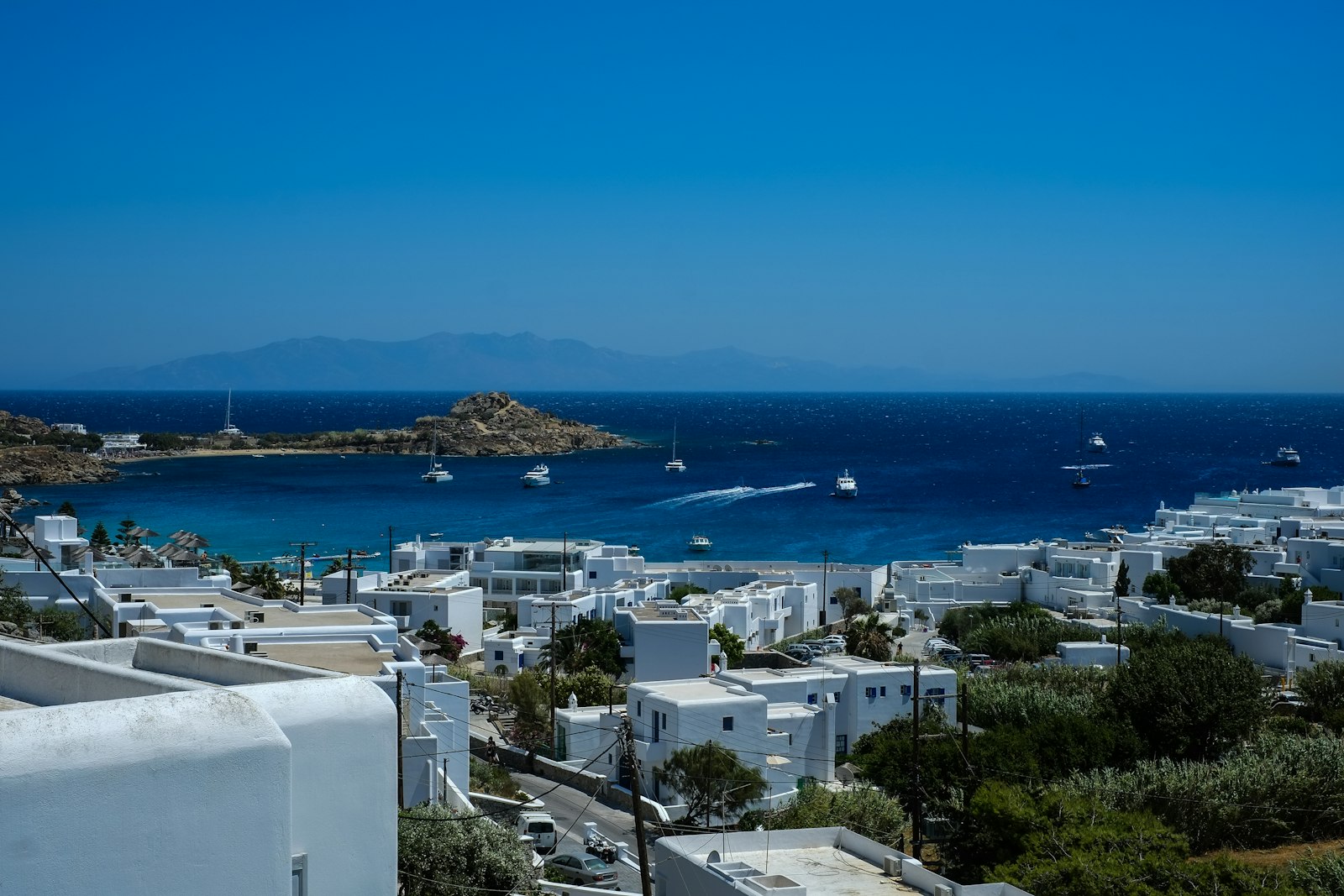 Mykonos Town vista sobre o mar