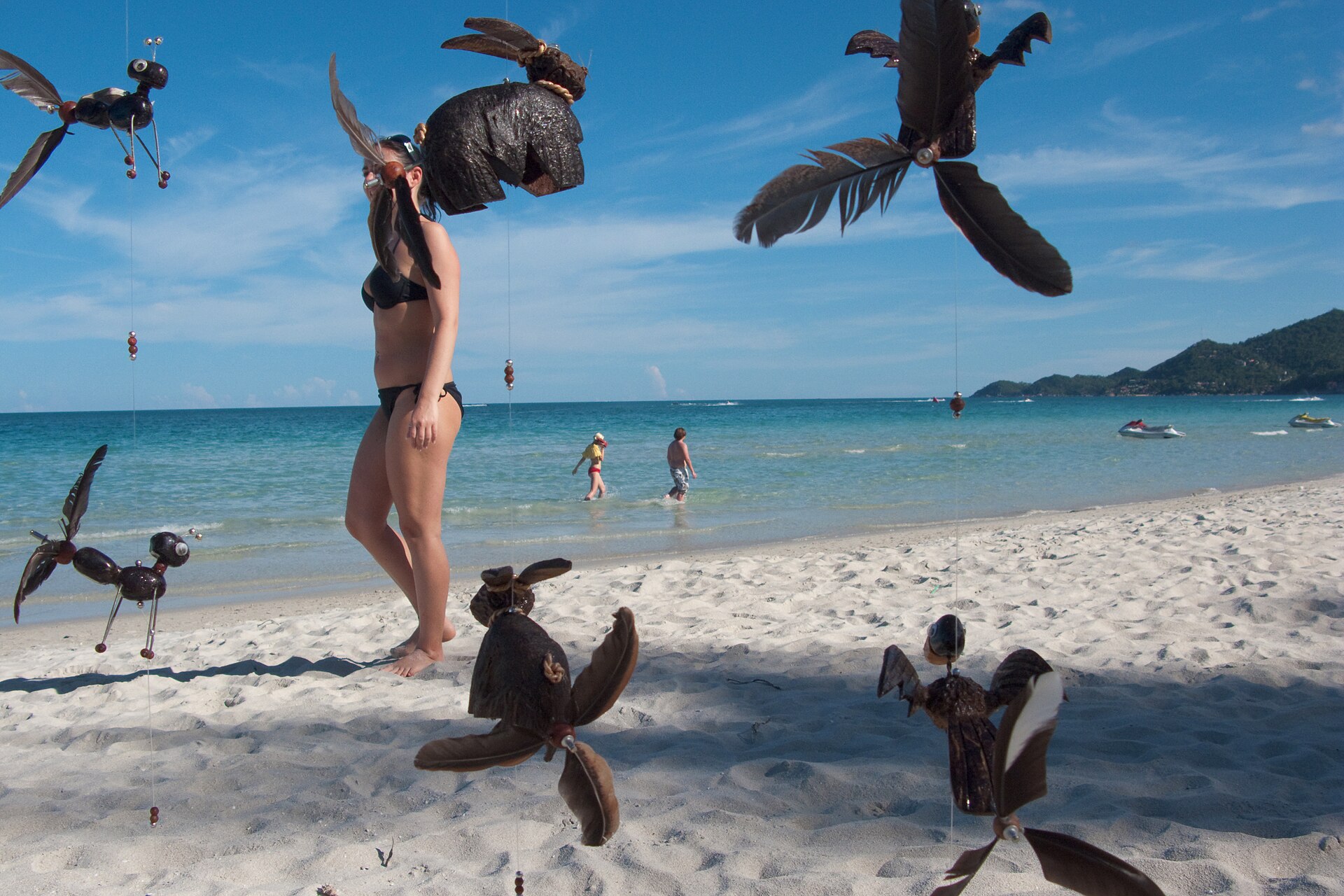 Praia com palmeiras em Koh Samui, sul da Tailândia